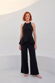 Set Valeria · Top Halter Peplum Espalda Descubierta + Palazzo Wide Leg