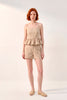 Set Dalia · Top Peplum Lino + Short Tiro Alto