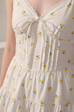Vestido Blossom · Mini Floral Crema con Corset
