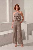 Set Top Halter Volantes + Palazzo JGz Celia