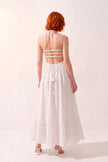 Maxi Vestido Smocked Halter Espalda Abierta