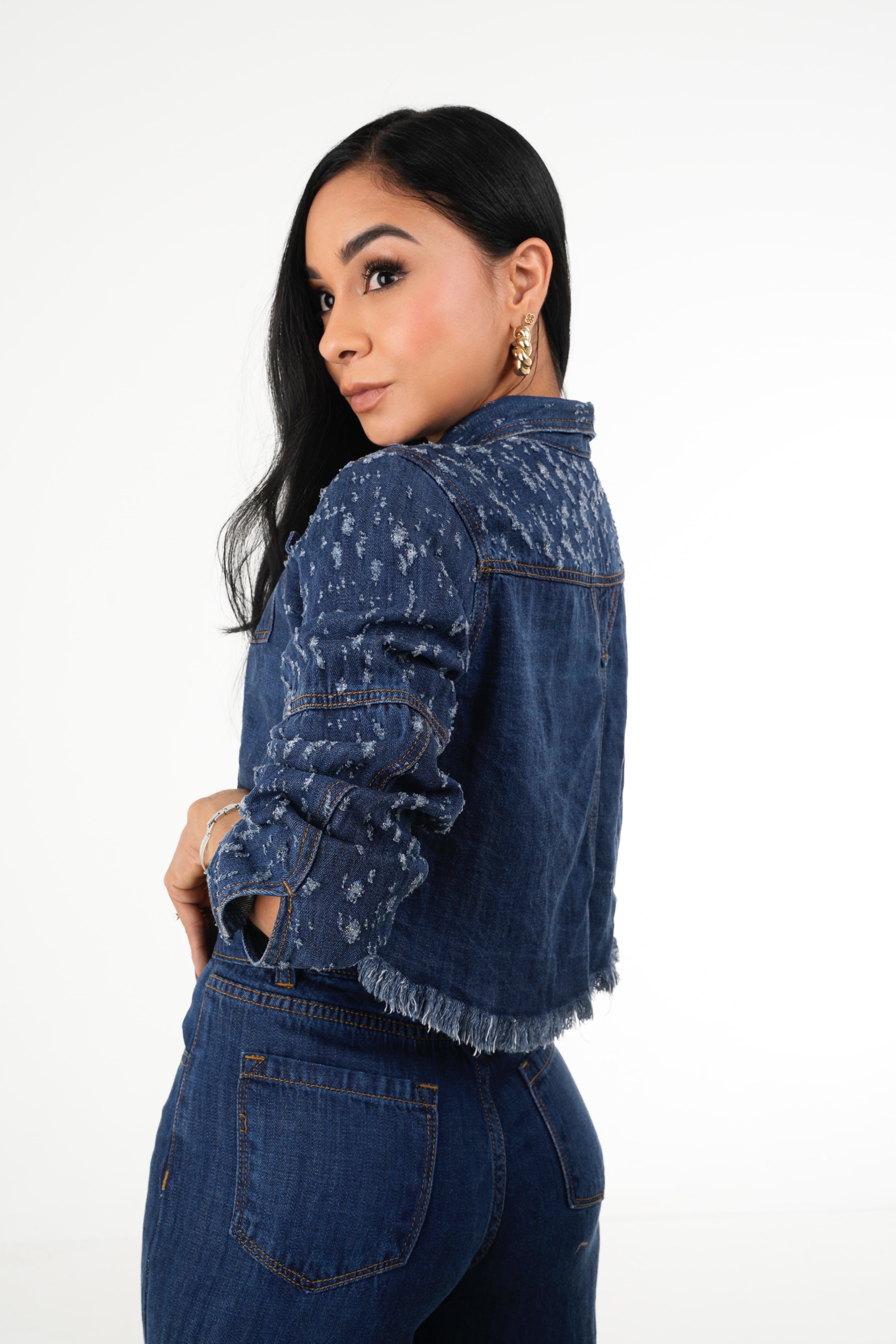 CHAQUETA CROP JGZ OSCURA