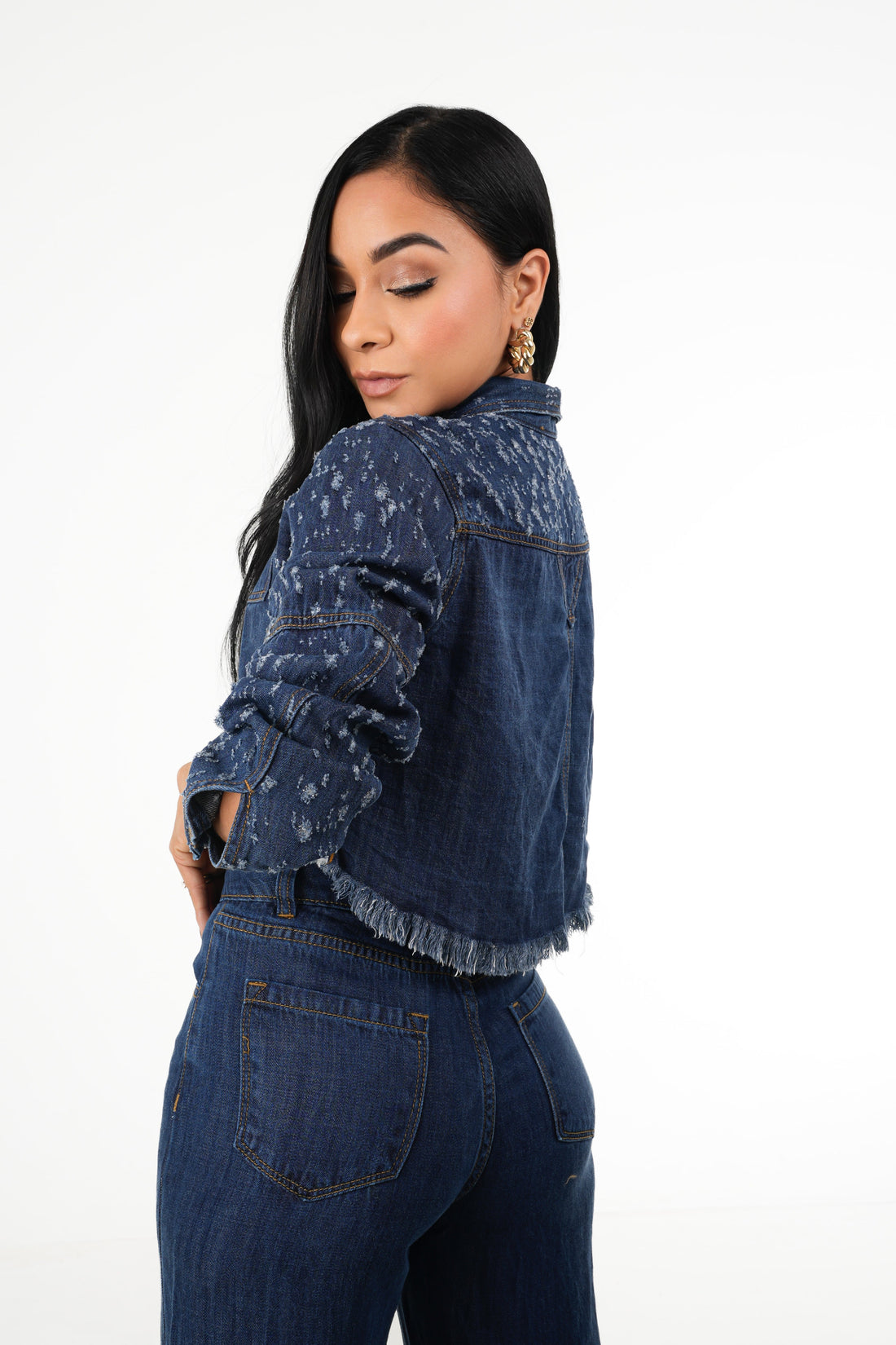 CHAQUETA CROP JGZ OSCURA