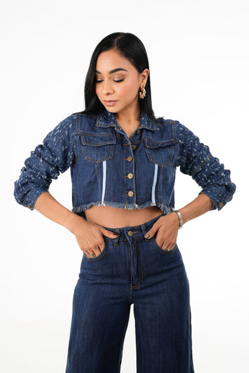 CHAQUETA CROP JGZ OSCURA