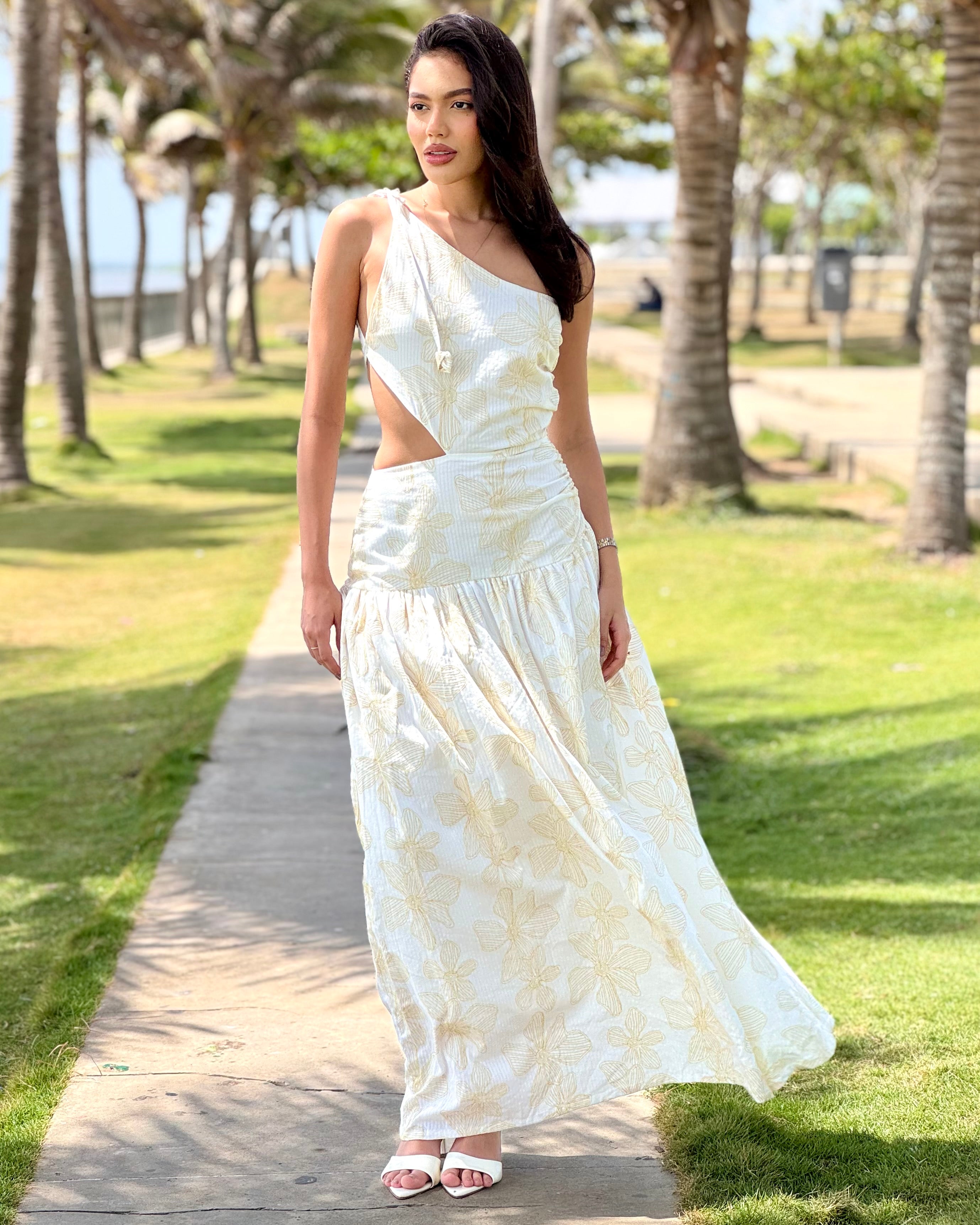 Maxi Vestido Hombro Cut-Out Lumière