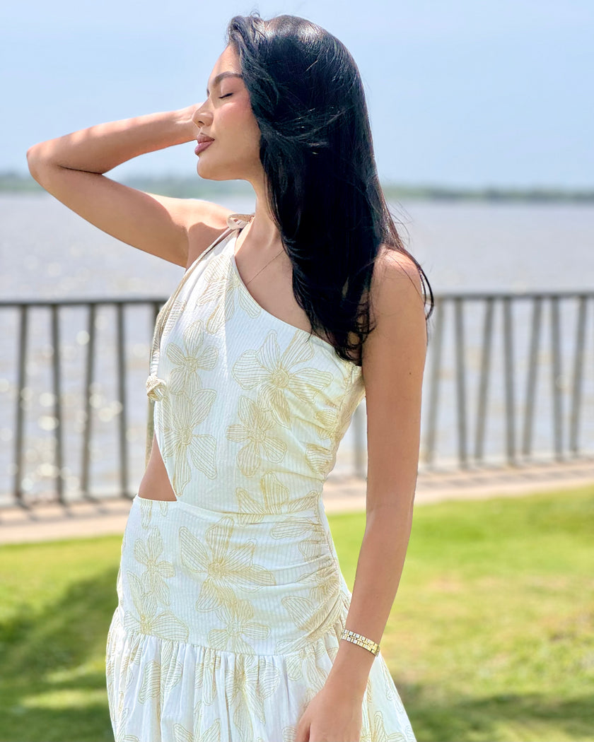 Maxi Vestido Hombro Cut-Out Lumière
