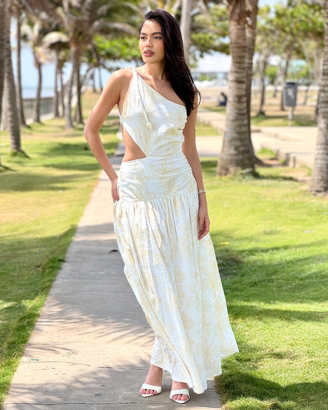 Maxi Vestido Hombro Cut-Out Lumière