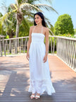 Maxi Vestido Smocked Halter Espalda Abierta