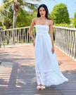 Maxi Vestido Smocked Halter Espalda Abierta