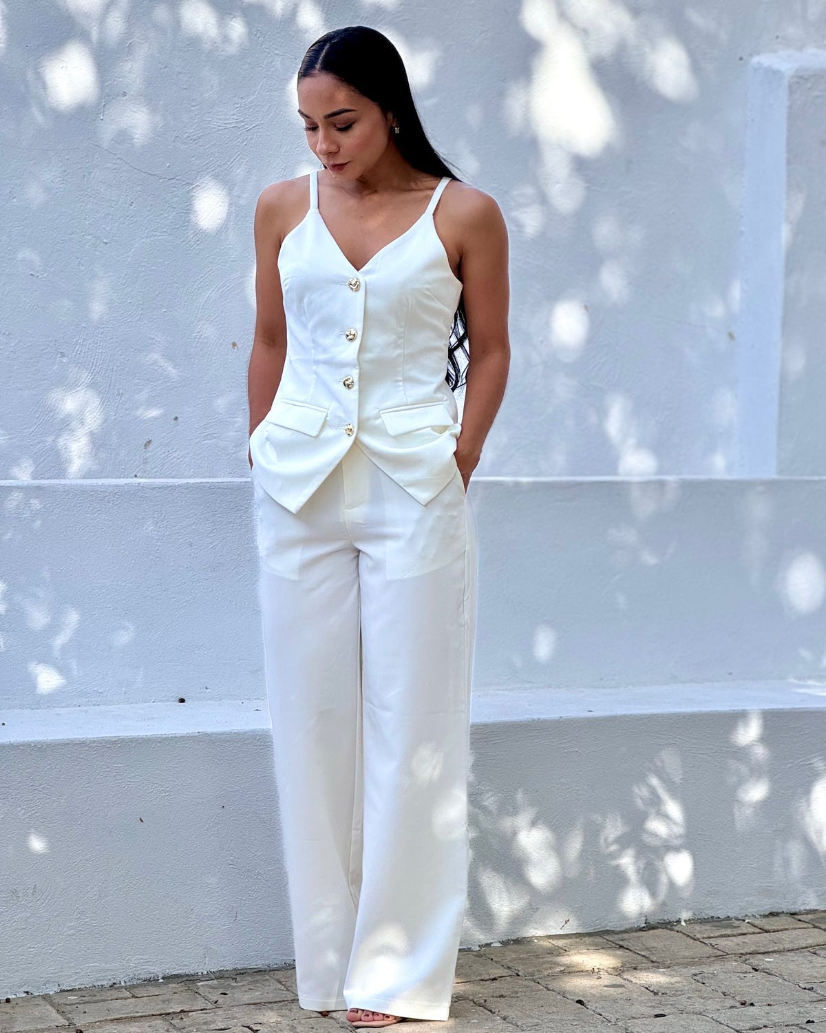 Set Chaleco Sastre + Palazzo Wide Leg