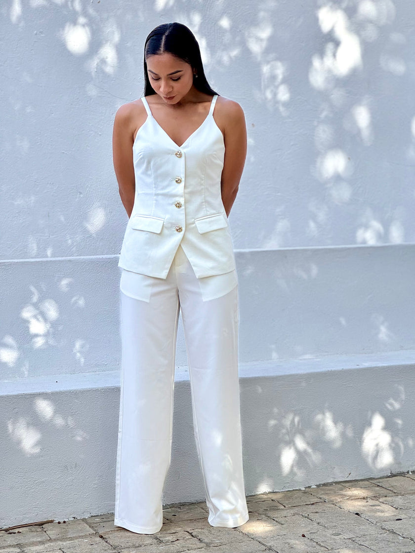 Set Chaleco Sastre + Palazzo Wide Leg