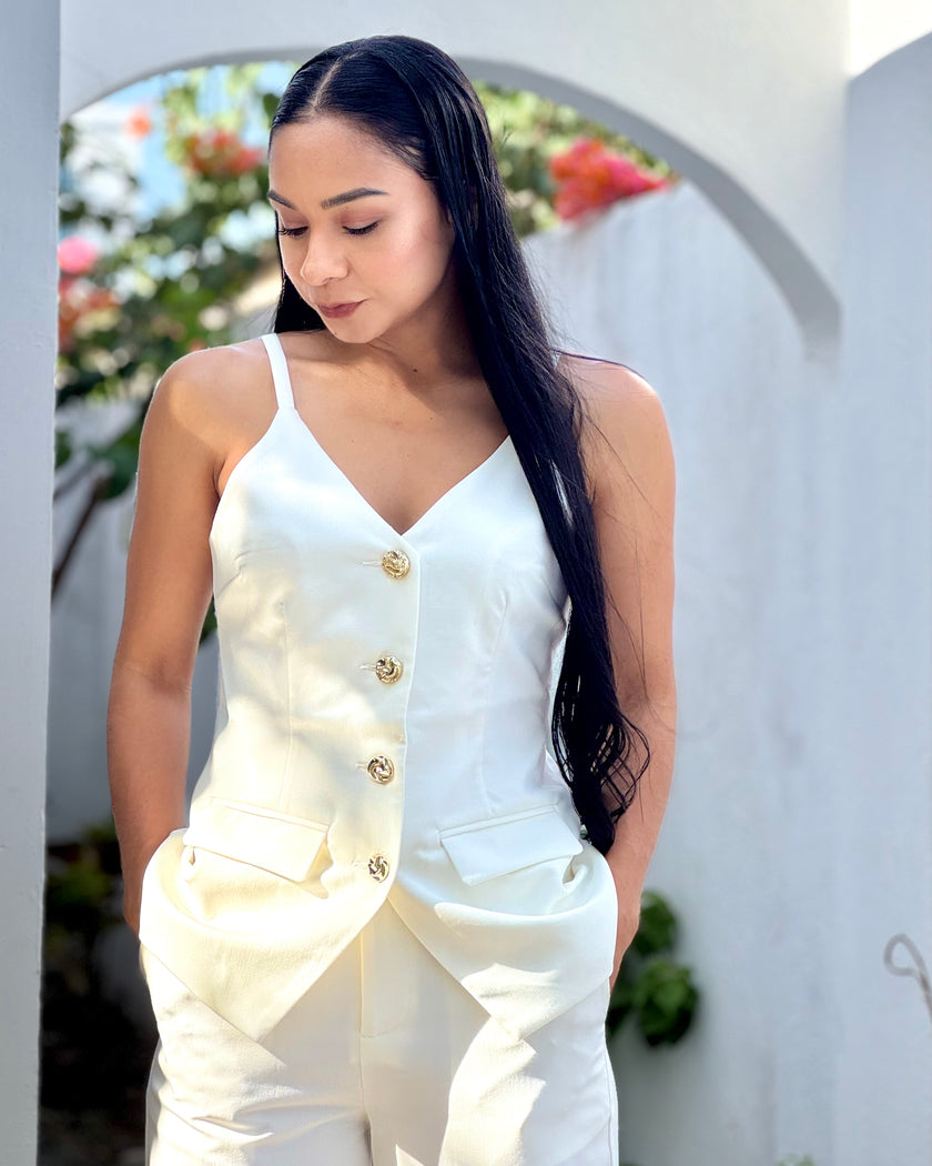 Set Chaleco Sastre + Palazzo Wide Leg