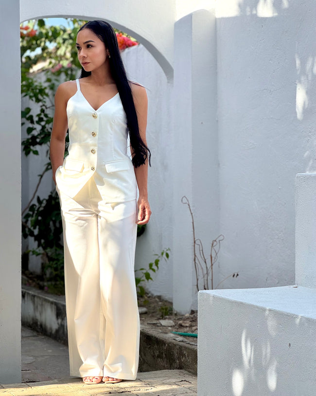 Set Chaleco Sastre + Palazzo Wide Leg