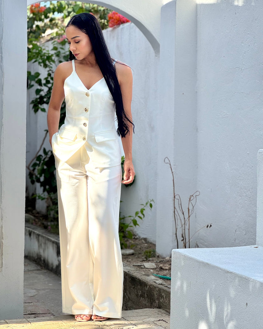 Set Chaleco Sastre + Palazzo Wide Leg