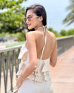 Set Top Halter Volantes + Palazzo JGz Celia