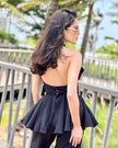 Set Valeria · Top Halter Peplum Espalda Descubierta + Palazzo Wide Leg