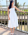 Vestido Mariana · Midi Bustier Bordado Floral Tonal · Tirantes Finos